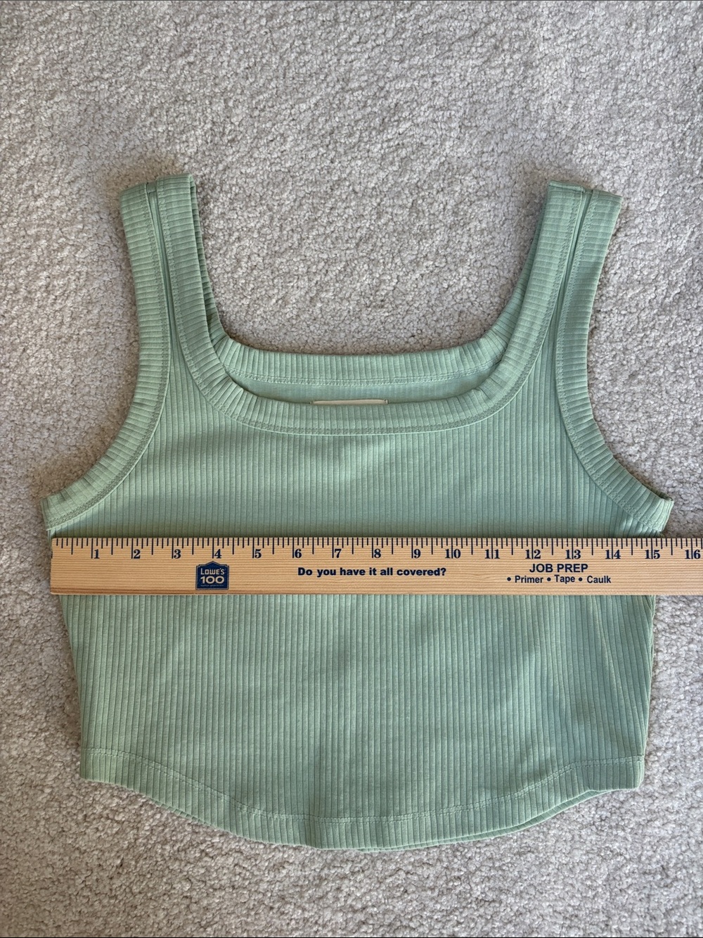Madewell Green Ribbed Cropped Cotton Tank Top Brach Travel Women’s Medium - Picture 5 of 9